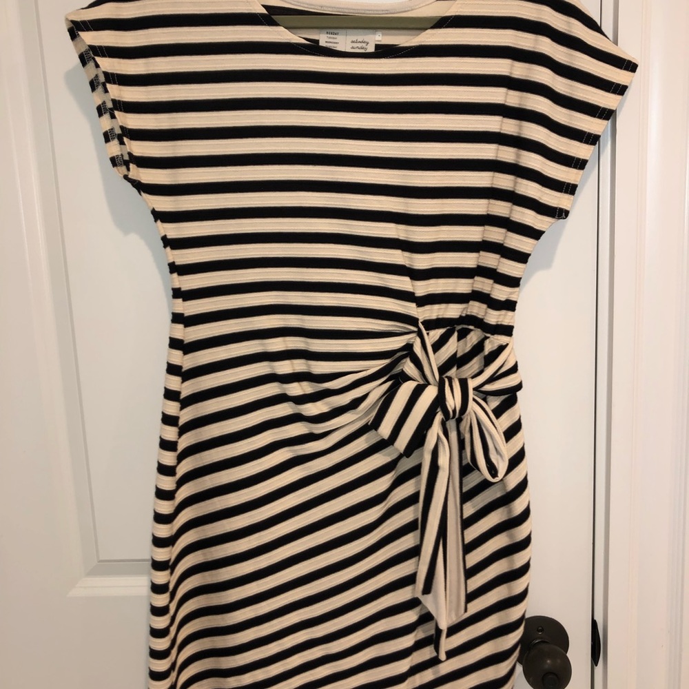 Saturday Sunday black & cream striped dress